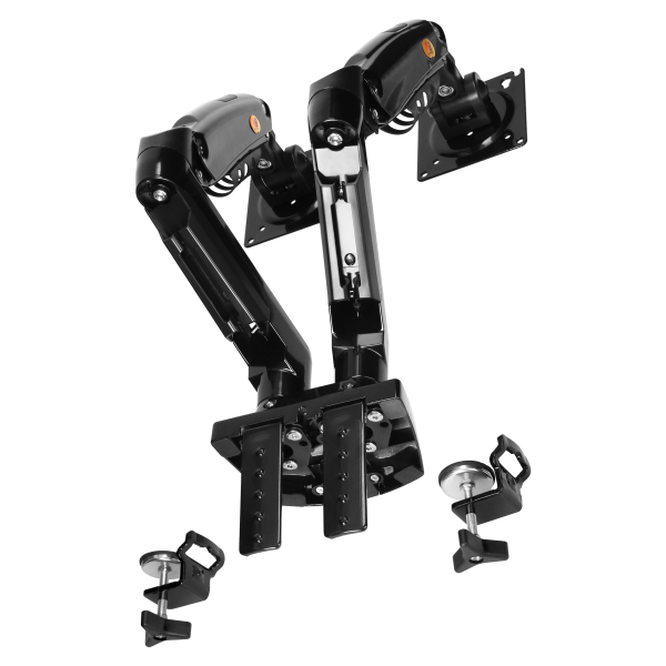 Full motion gas spring dual monitor arm, LED 17″-27″